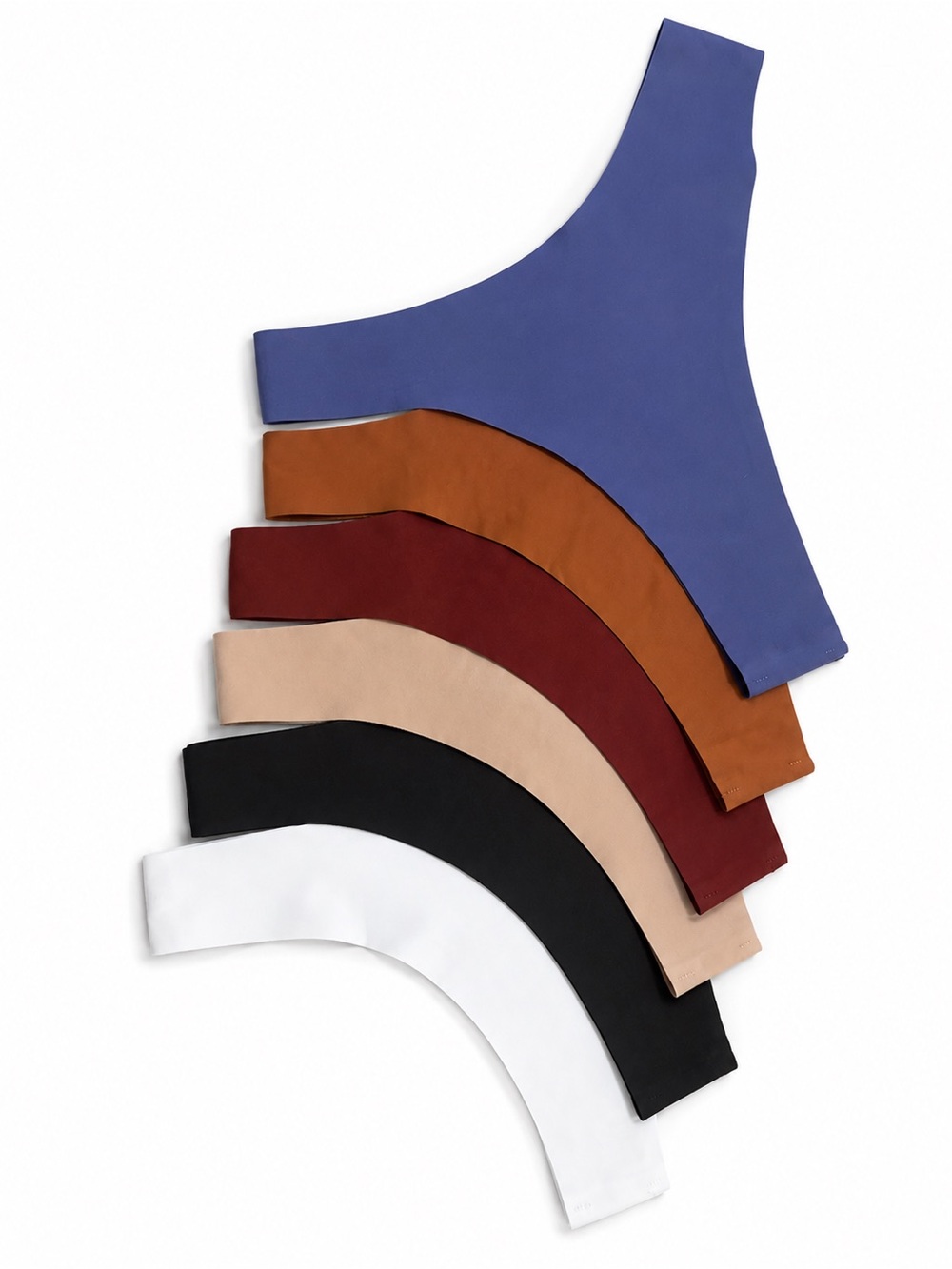 Women’s Seamless Thongs - Blue, Brown, Maroon, Beige, Black, White - 6 pack